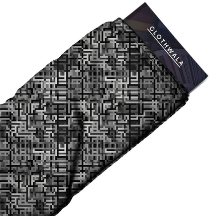 jet black geometric all-over print pattern — medium scale repeat layout