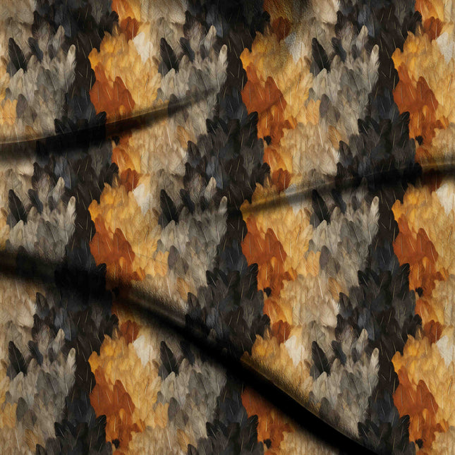 charcoal black animal digital print fabric texture — medium scale closeup
