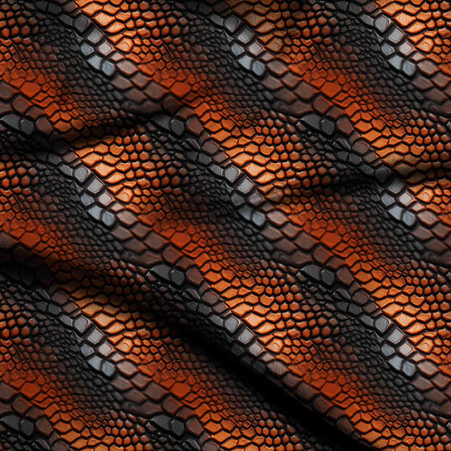burnt orange animal digital print fabric texture — medium scale closeup