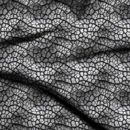 charcoal black abstract digital print fabric texture — fine scale closeup