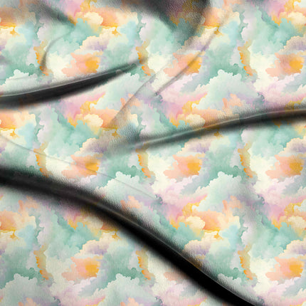 mint green abstract fabric detail — textured finish digital print closeup
