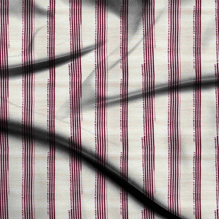 ivory cream stripes digital print fabric texture — medium scale closeup