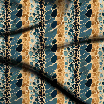 prussian blue abstract digital print fabric texture — medium scale closeup
