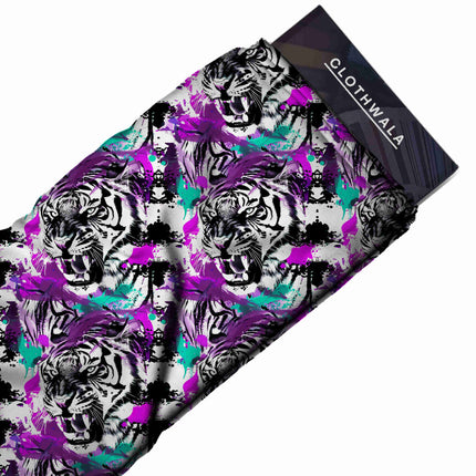 fuchsia animal all-over print pattern — large scale repeat layout