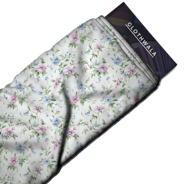 Dusty Rose Floral Digital Print Fabric | Kurti Dress | Casual Wear | Cottagecore | Art Nouveau Revival | Viscose Rayon Print - Image 2