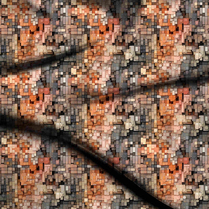 burnt sienna abstract all-over print pattern — medium scale repeat layout