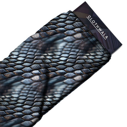 charcoal black animal fabric detail — glossy finish digital print closeup