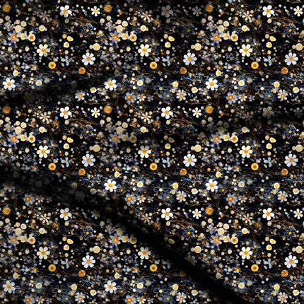 ivory cream floral digital print fabric texture — fine scale closeup