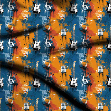 cobalt blue abstract digital print fabric texture — large scale closeup