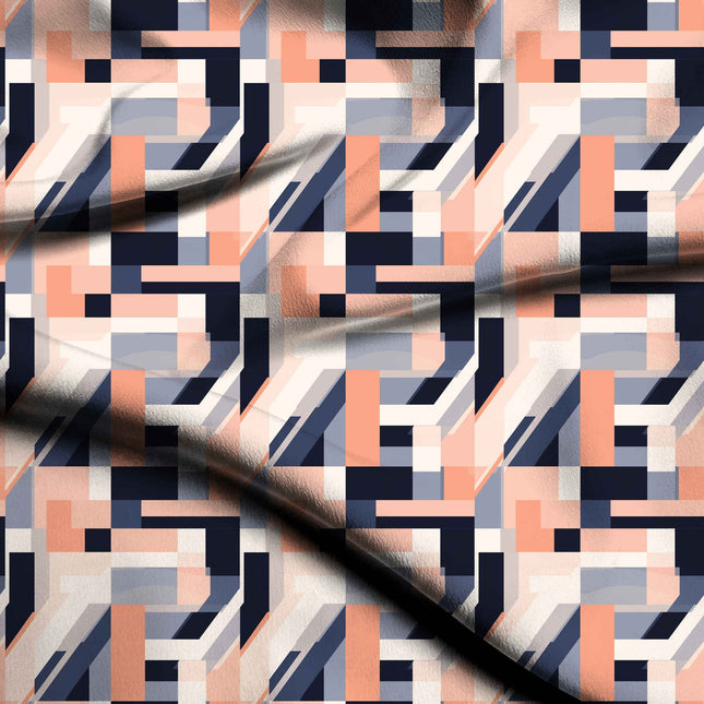 dusty rose geometric print fabric draped — maxi dress styling