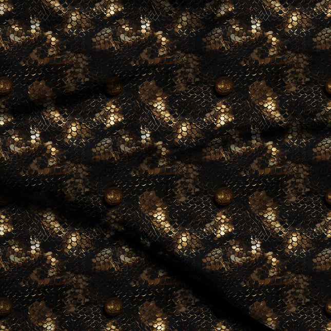 deep charcoal black animal digital print fabric texture — medium scale closeup