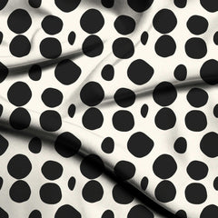 jet black polka digital print fabric texture - large scale closeup