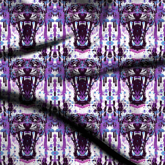 electric purple animal digital print fabric texture — large scale closeup