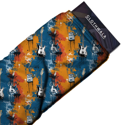 cobalt blue abstract fabric detail — matte finish digital print closeup