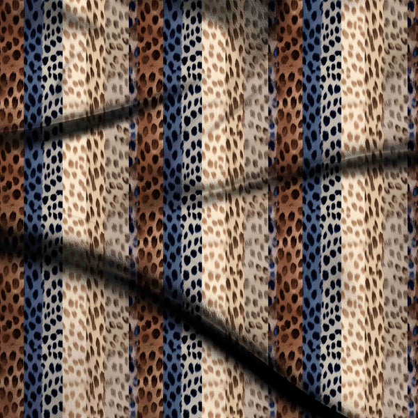 Espresso Brown Animal Print Saree Fabric