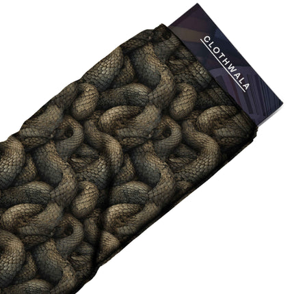 forest green animal fabric detail — textured finish digital print closeup