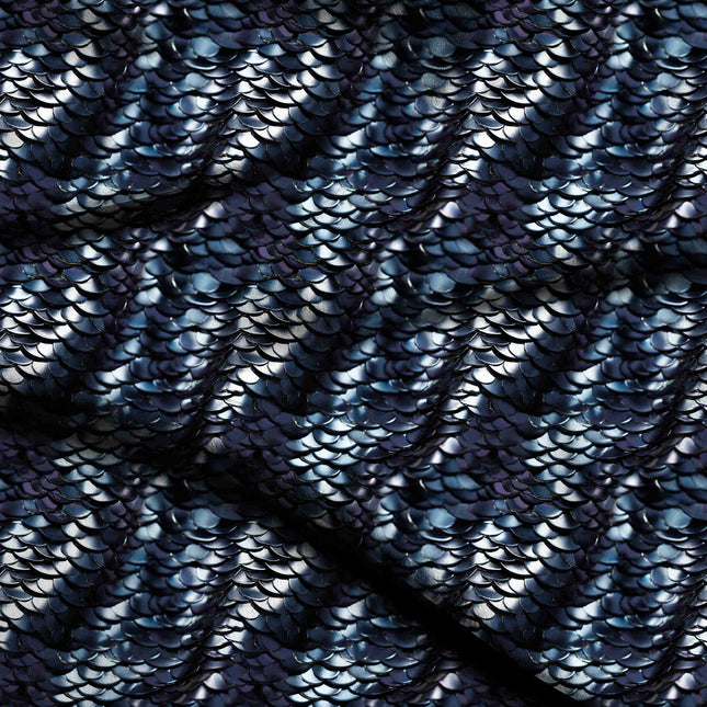 midnight black animal digital print fabric texture — fine scale closeup