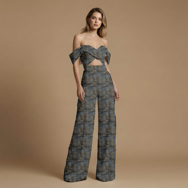 charcoal black animal print fabric draped — blouse styling