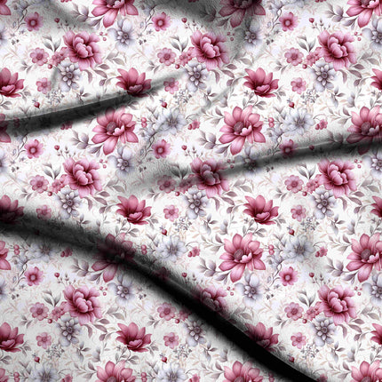 dusty rose floral print fabric draped — kurti styling