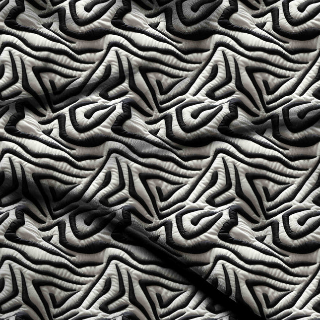 jet black animal digital print fabric texture — large scale closeup