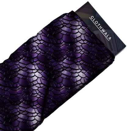 deep amethyst animal fabric detail — glossy finish digital print closeup