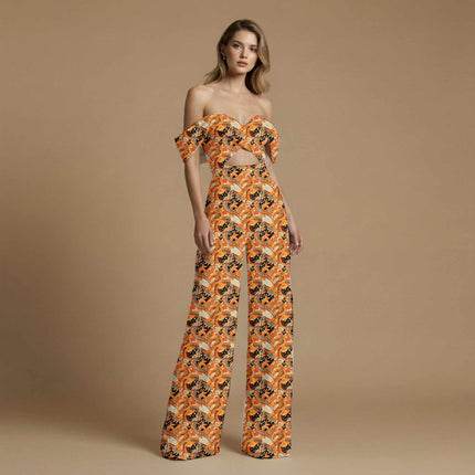 tangerine orange other all-over print pattern — large scale repeat layout