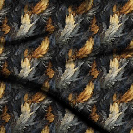 jet black animal digital print fabric texture — medium scale closeup