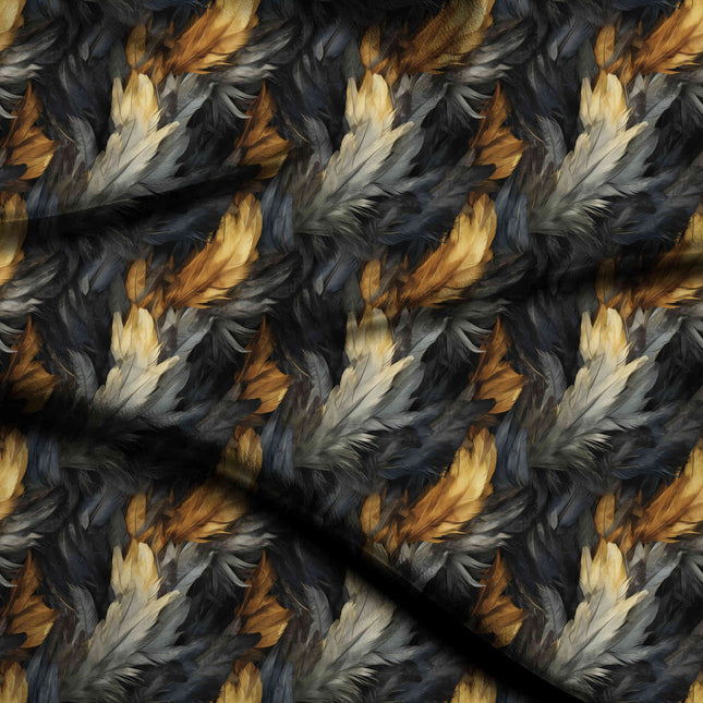 jet black animal digital print fabric texture — medium scale closeup