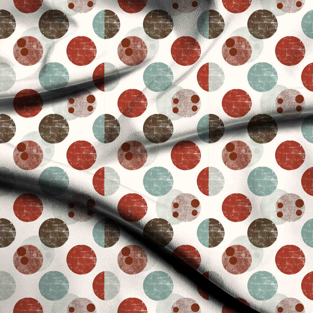 burnt sienna polka digital print fabric texture — medium scale closeup