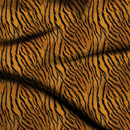 marigold orange animal digital print fabric texture — large scale closeup