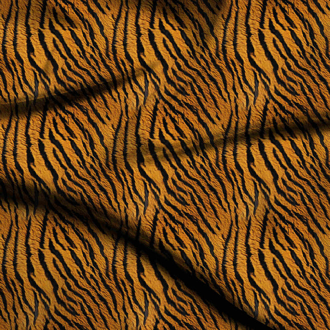 marigold orange animal digital print fabric texture — large scale closeup