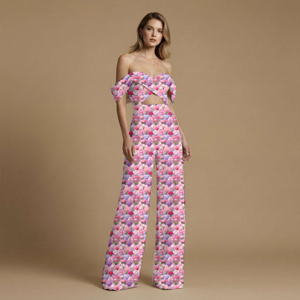lilac floral print fabric draped — saree styling