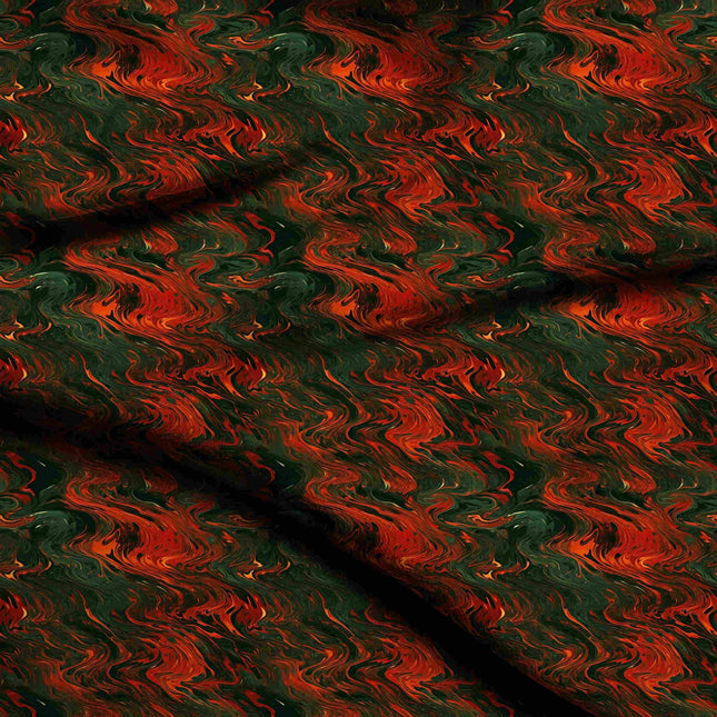 forest green abstract digital print fabric texture — large scale closeup
