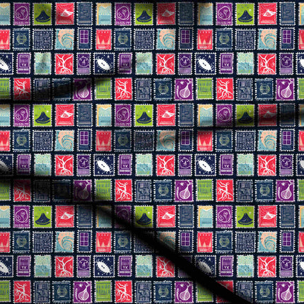 deep navy other digital print fabric texture — medium scale closeup