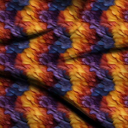 saffron yellow animal digital print fabric texture — medium scale closeup