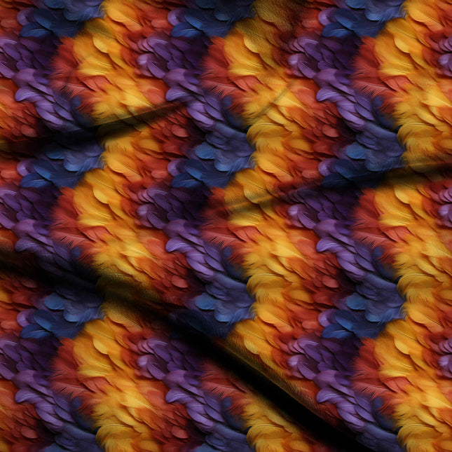 saffron yellow animal digital print fabric texture — medium scale closeup