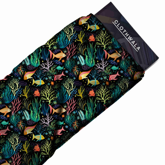 jet black tropical print fabric draped — maxi dress styling