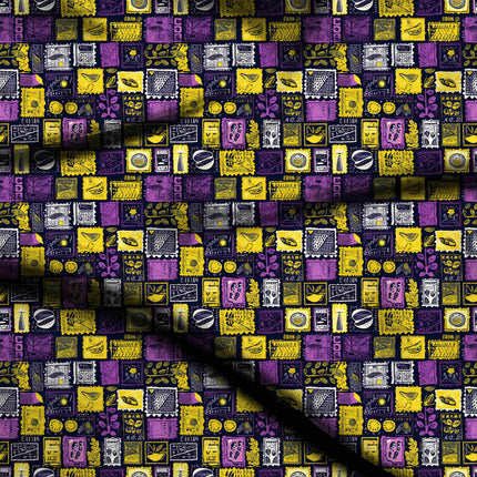 electric yellow other digital print fabric texture — medium scale closeup