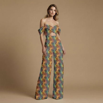 goldenrod animal all-over print pattern — fine scale repeat layout