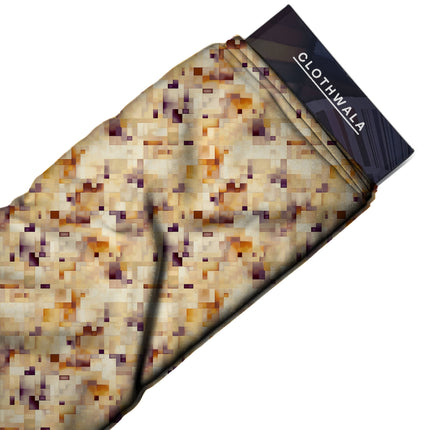 ivory cream geometric fabric detail — textured finish digital print closeup