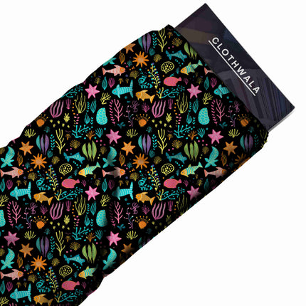 electric turquoise other print fabric draped — kaftan styling