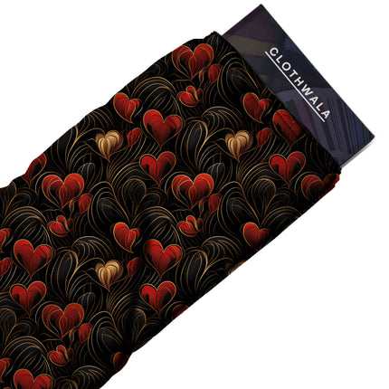 crimson red other fabric detail — glossy finish digital print closeup