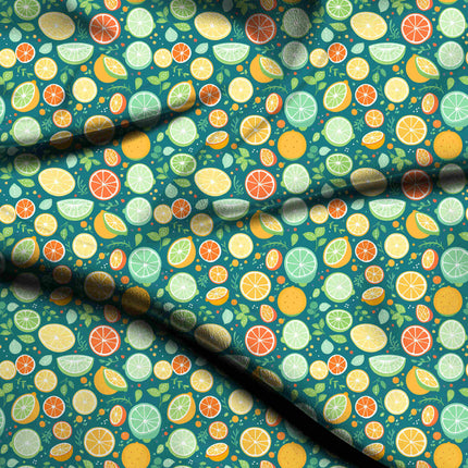 lime green floral digital print fabric texture — medium scale closeup