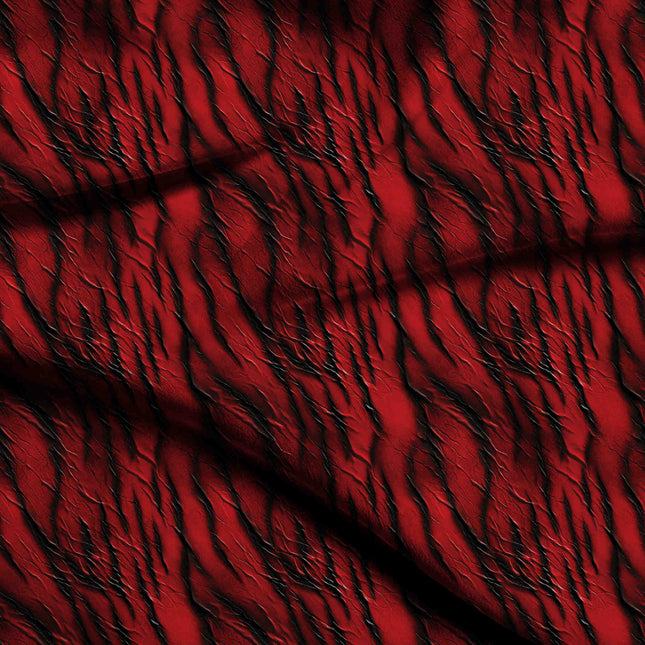 crimson red animal digital print fabric texture — large scale closeup