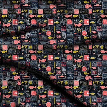 midnight blue other digital print fabric texture — medium scale closeup