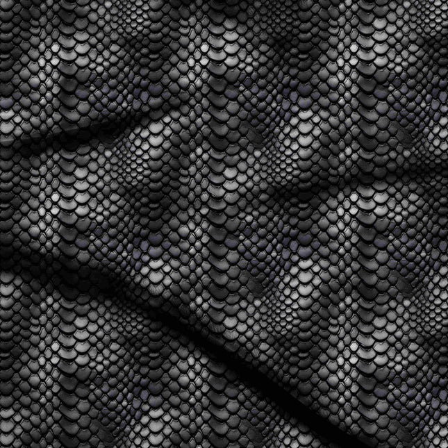 jet black animal digital print fabric texture — medium scale closeup