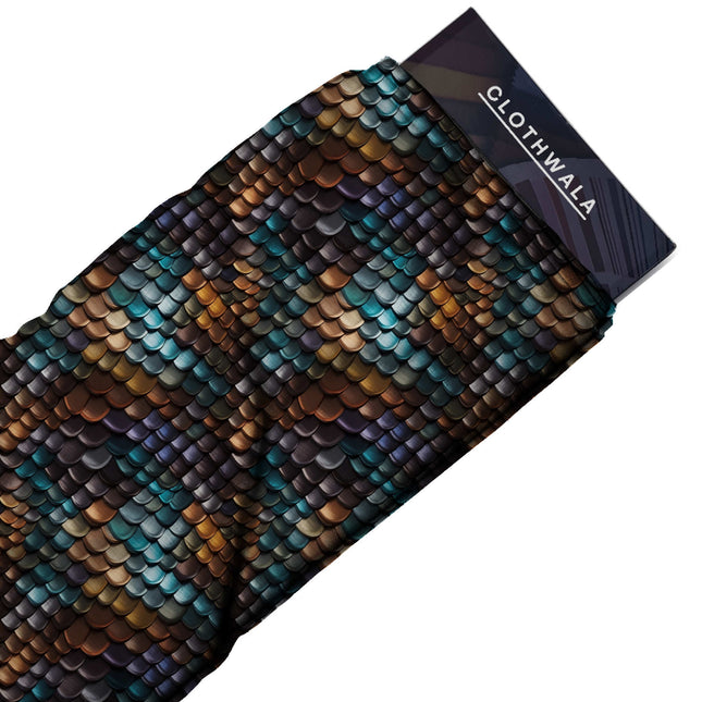 luminous teal animal print fabric draped — co-ord set styling