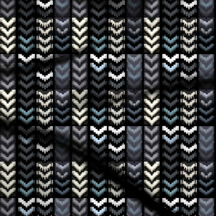 charcoal grey geometric digital print fabric texture — fine scale closeup