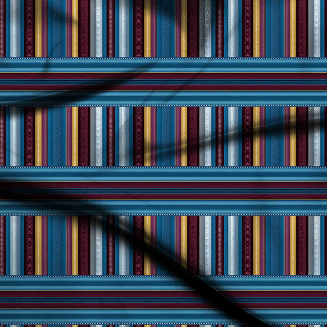 cerulean blue stripes digital print fabric texture — medium scale closeup