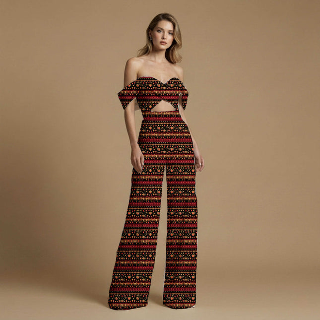 black ethnic print fabric draped — saree styling